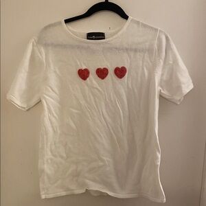 Beaded Red Hearts Tee